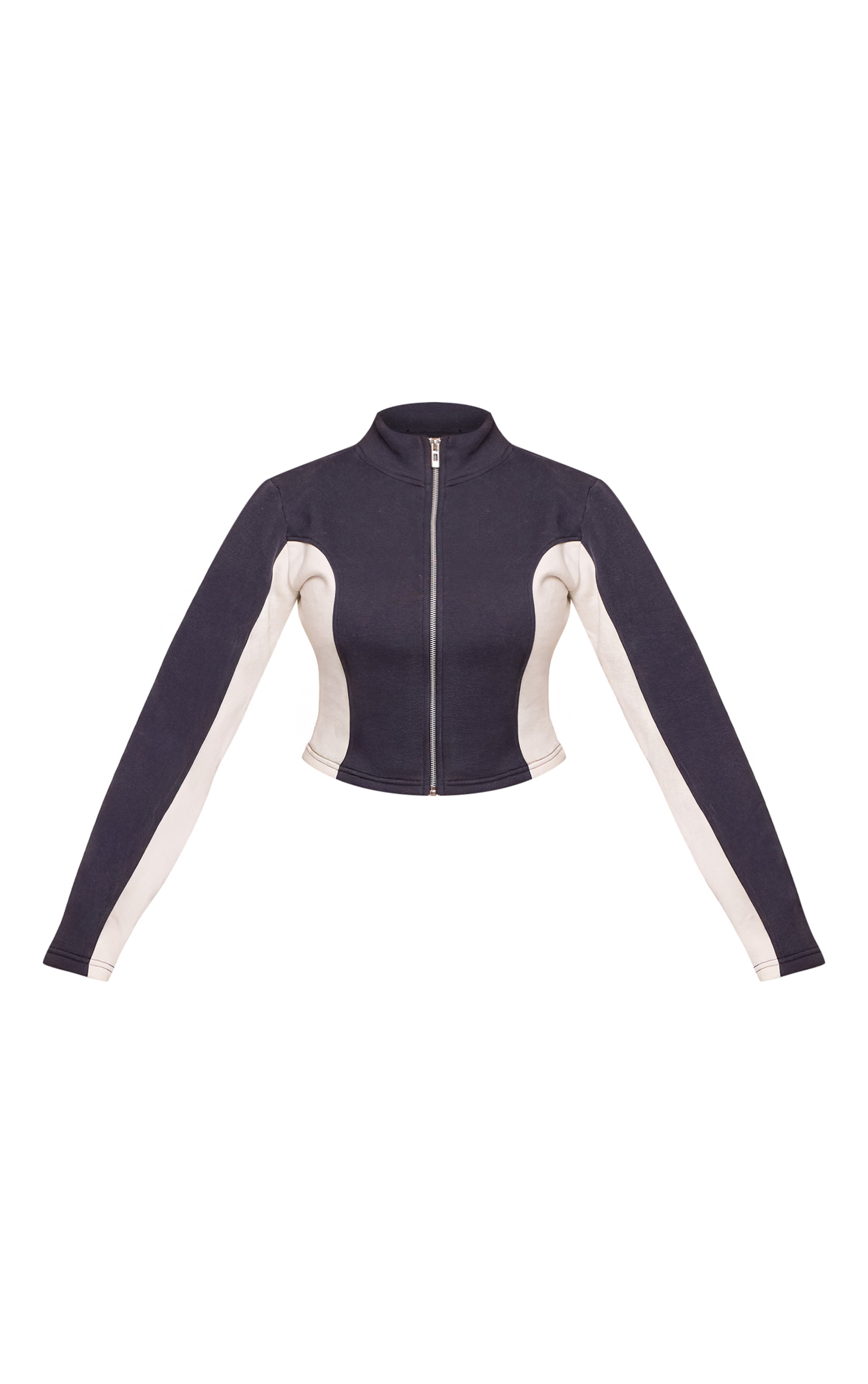 Shape Navy Contrasting Side Panel Zip Through Hoodie image 5