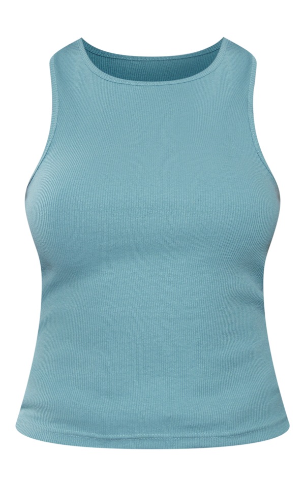 Teal Basic Rib Racer Vest image 5