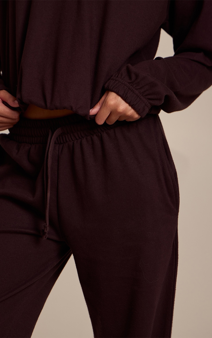Dark Brown Drawstring Soft Touch Pants image 4