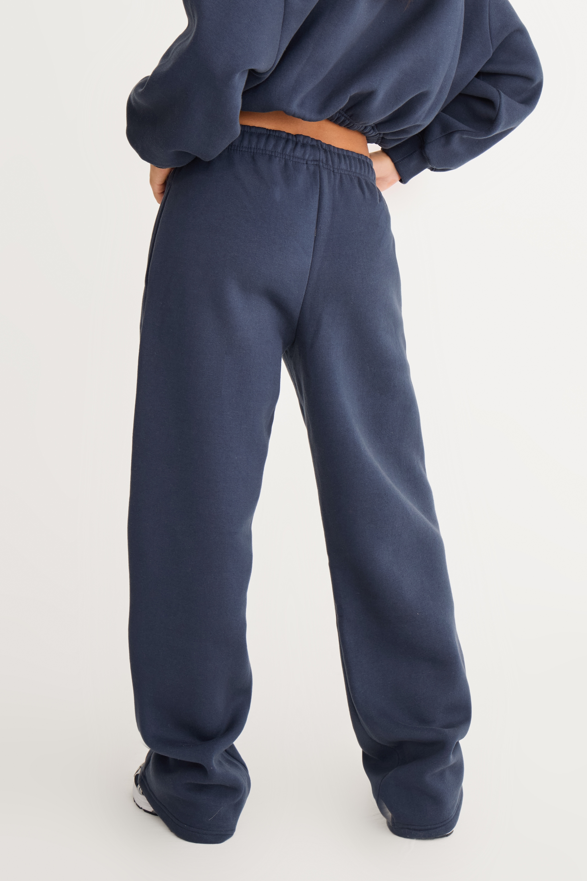 Navy Drawcord Hem Oversized Track Pants image 3