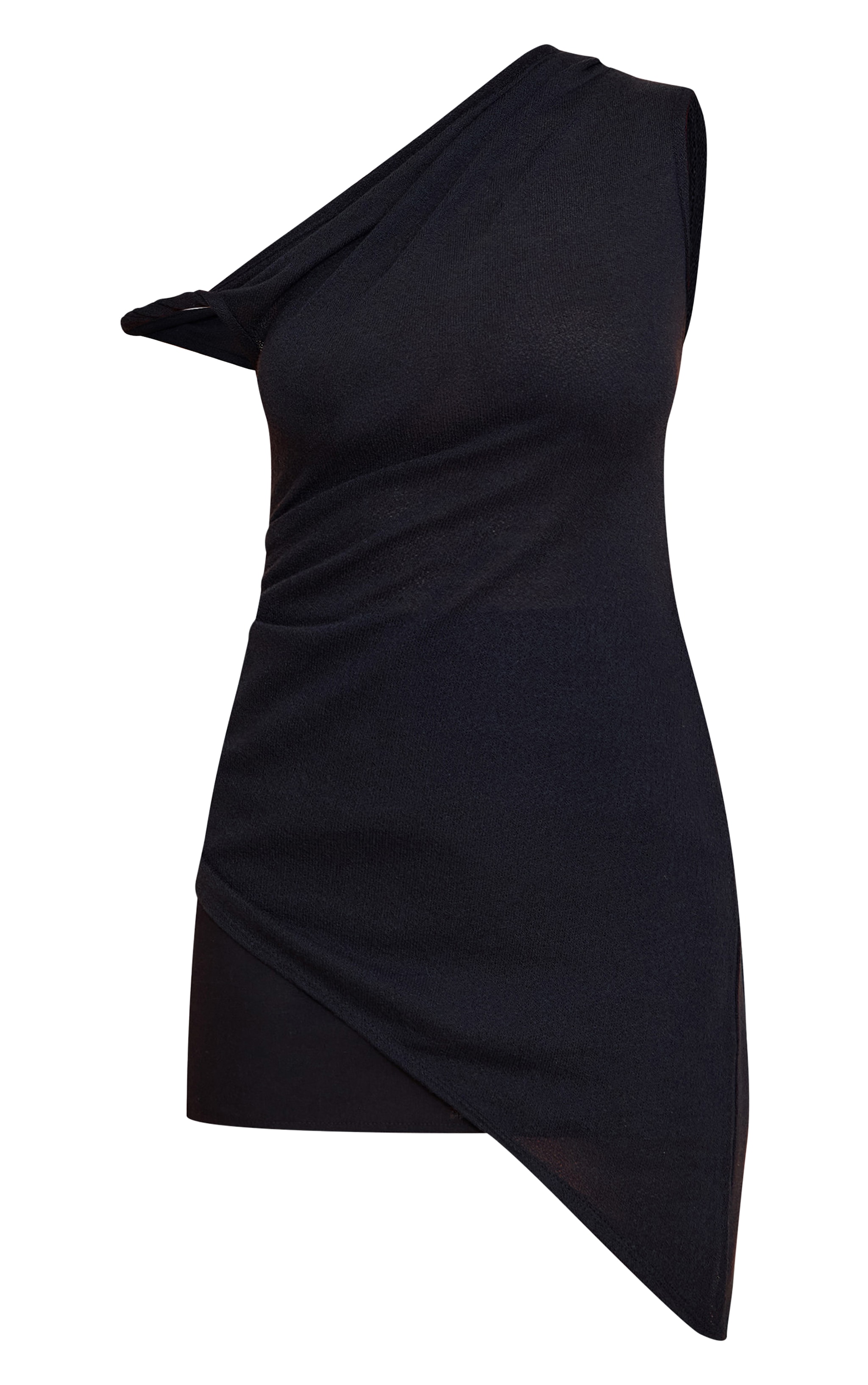 ★PLAGE_seoul★ Textured Square Longline Top _Black Womens Black Longline Tank Top | Square Neck Yoga & Lounge