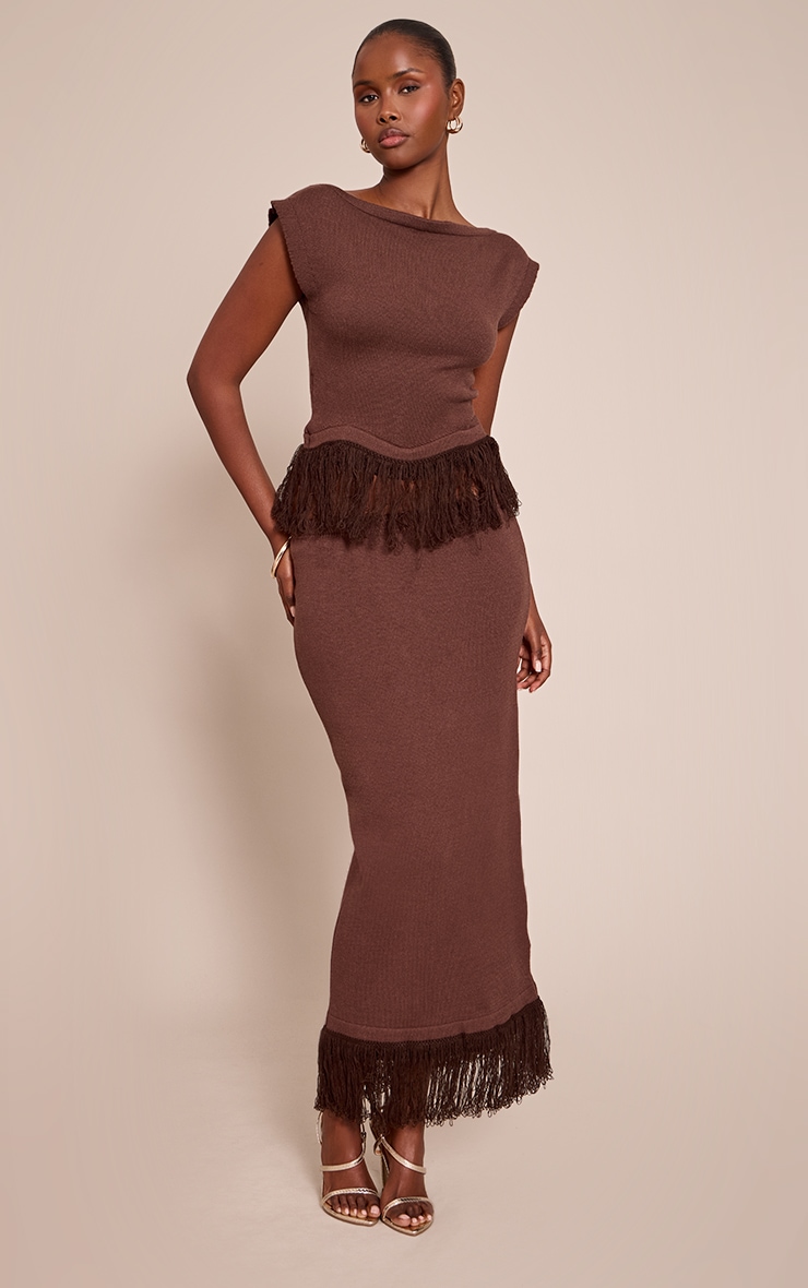 Chocolate Sleeveless Loop Knit Top image 3