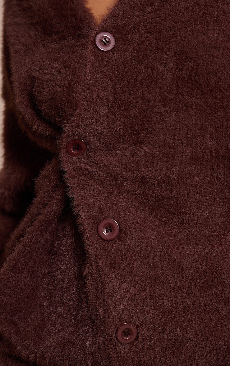 Petite Chocolate Asymmetric Button Up Jumper image 4