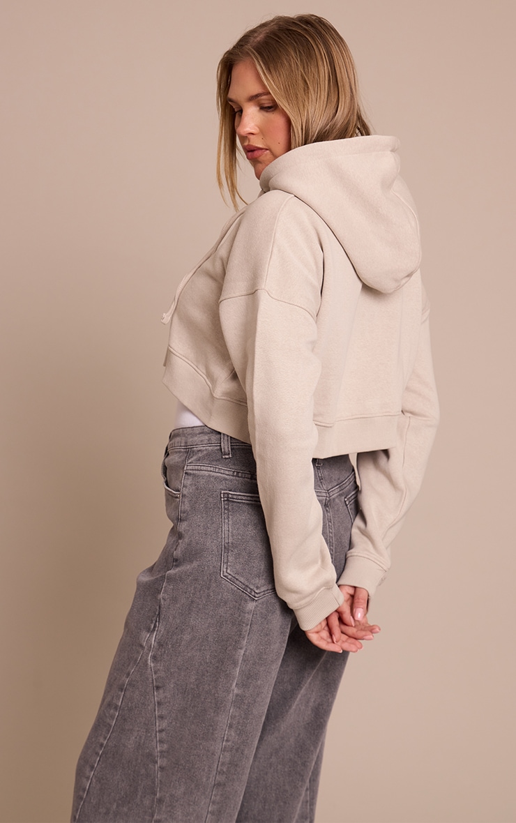 Shape Hoodie court gris chiné à zip et manches longues image 2