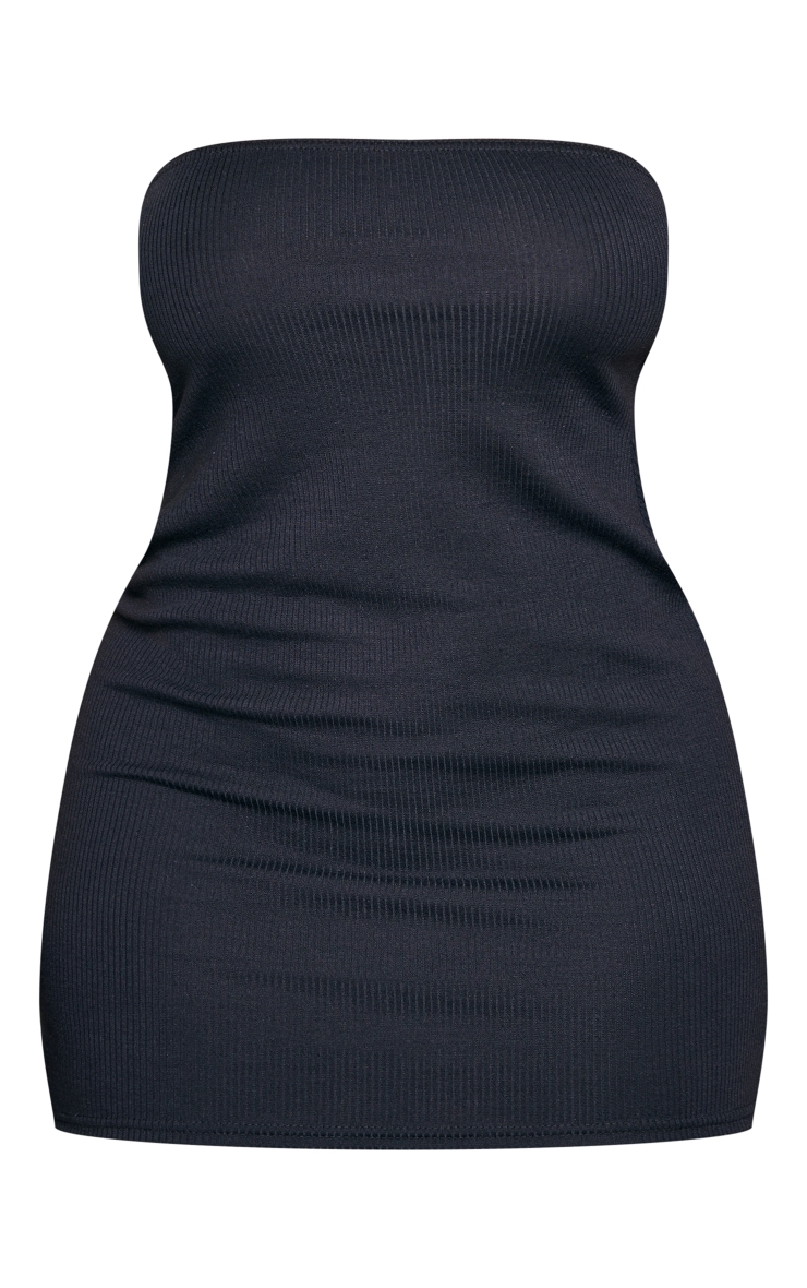 Shape Black Rib Cut Out Back Bodycon Dress image 5
