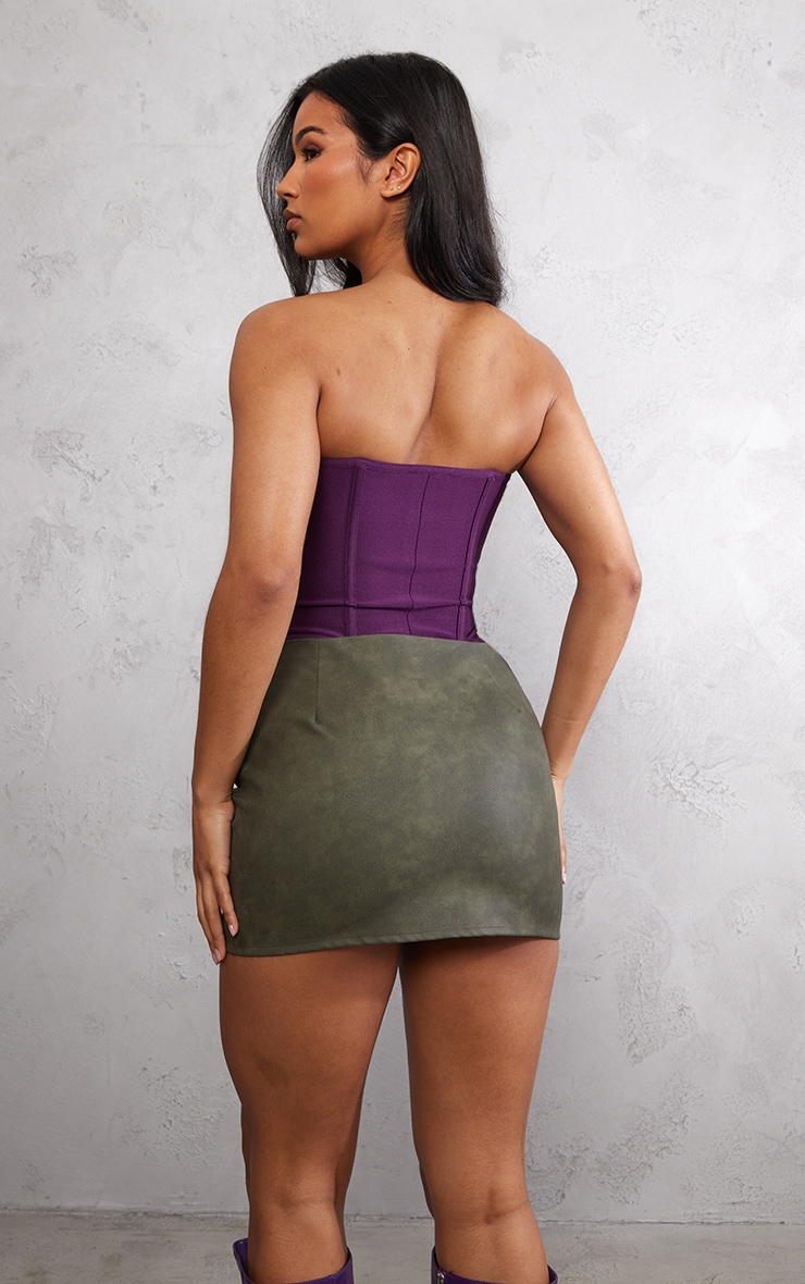 Purple Bandage Hook And Eye Structured Corset Top image 2