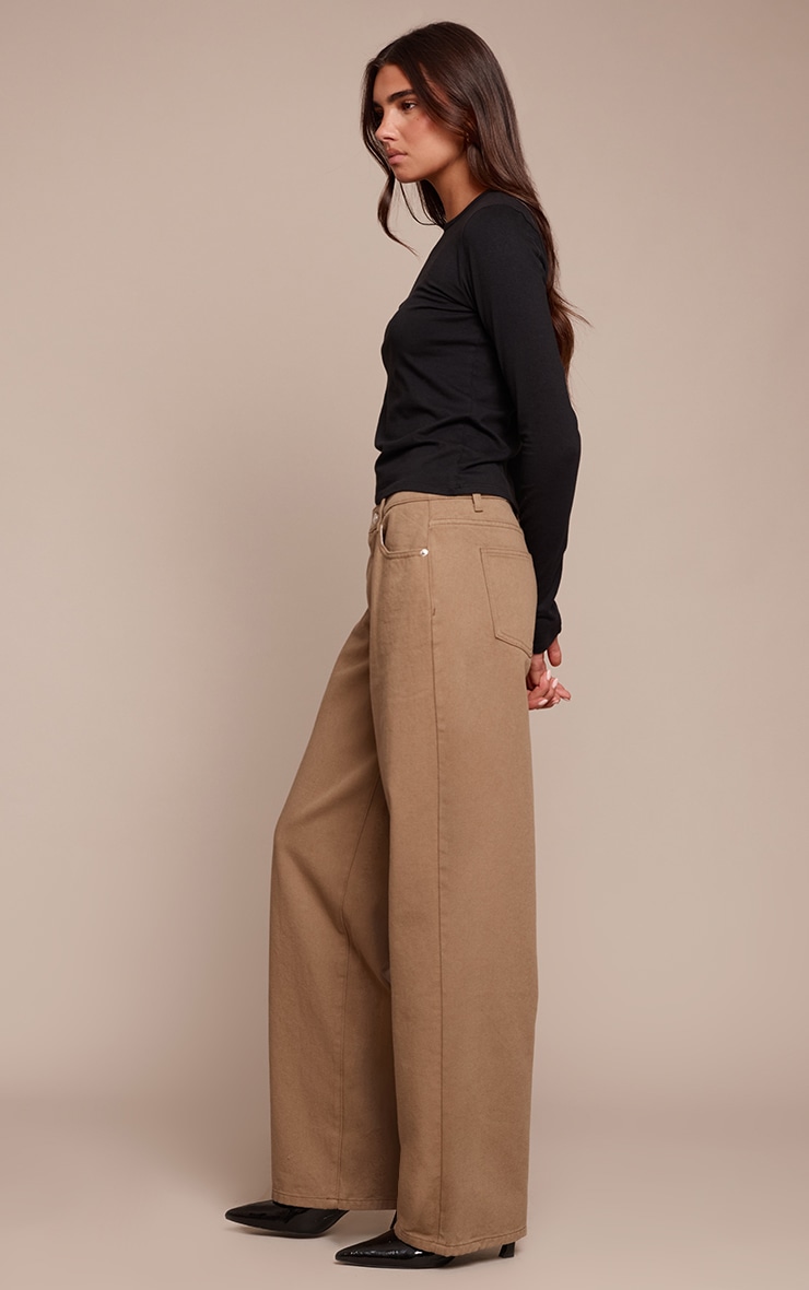 Olive Mid Rise Straight Leg Jeans image 2