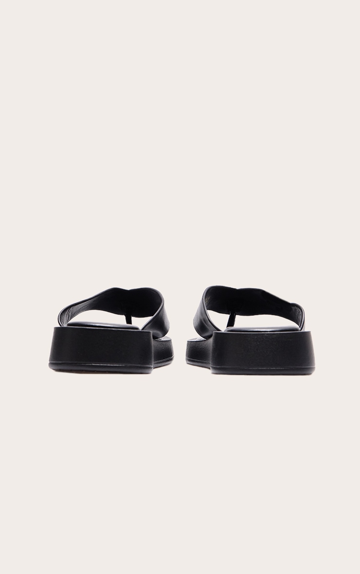 Black Chunky Sandal Toe Post Flip Flops image 3
