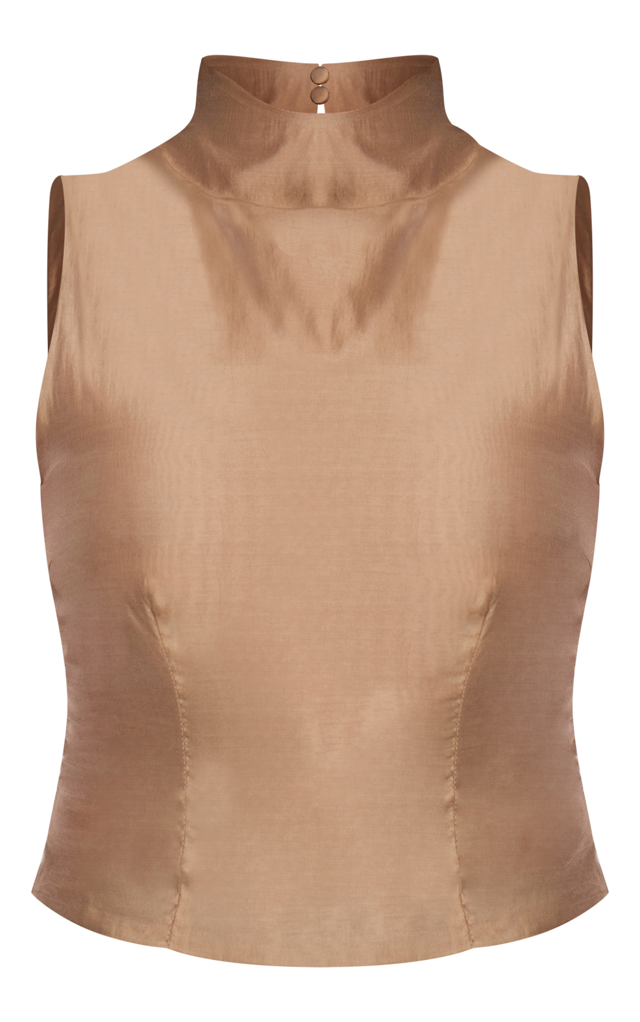 Mushroom Organza Ruched Longline Top image 5