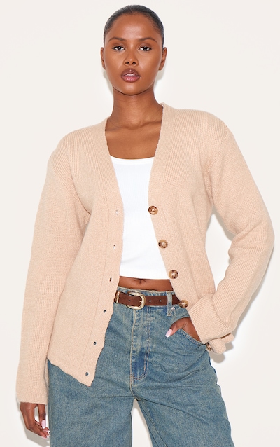 Oatmeal Chunky Knit Longline Cardigan
