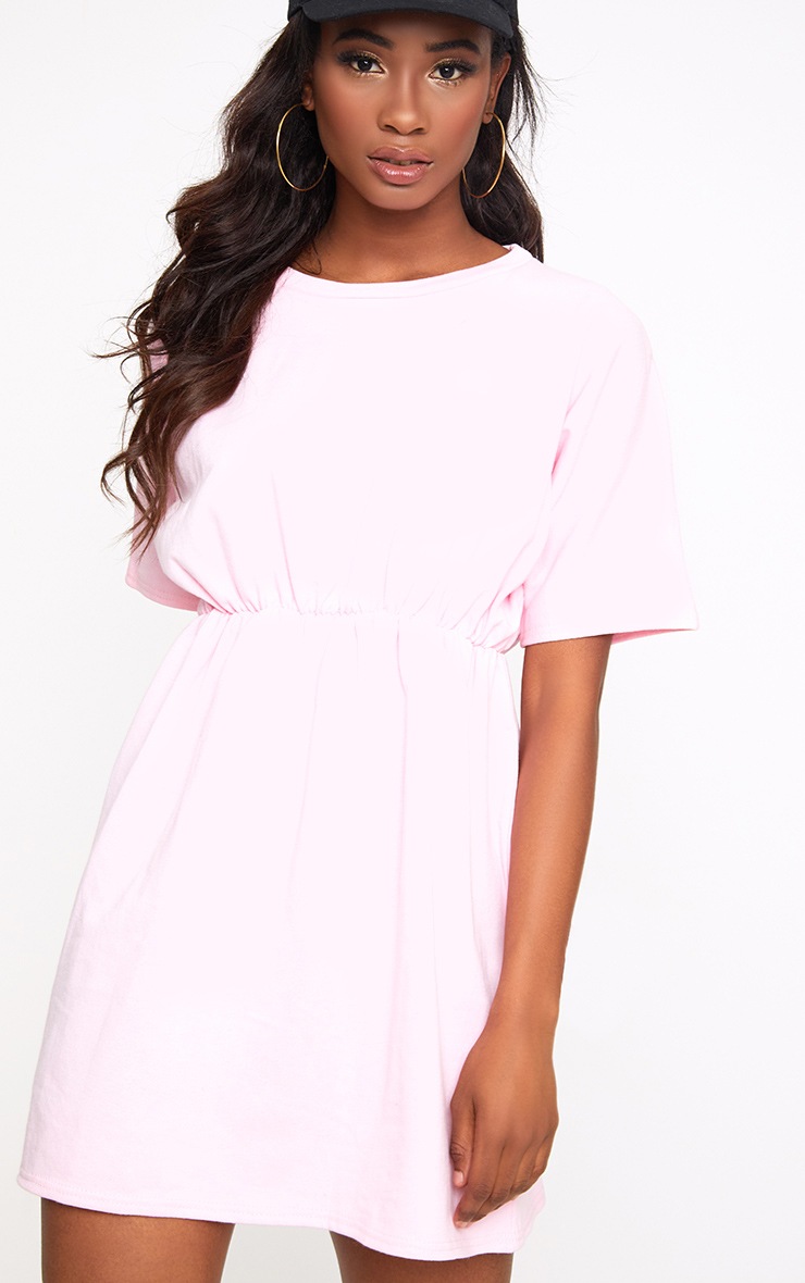Baby Pink Waist Detail Sweater Dress. Dresses PrettyLittleThing