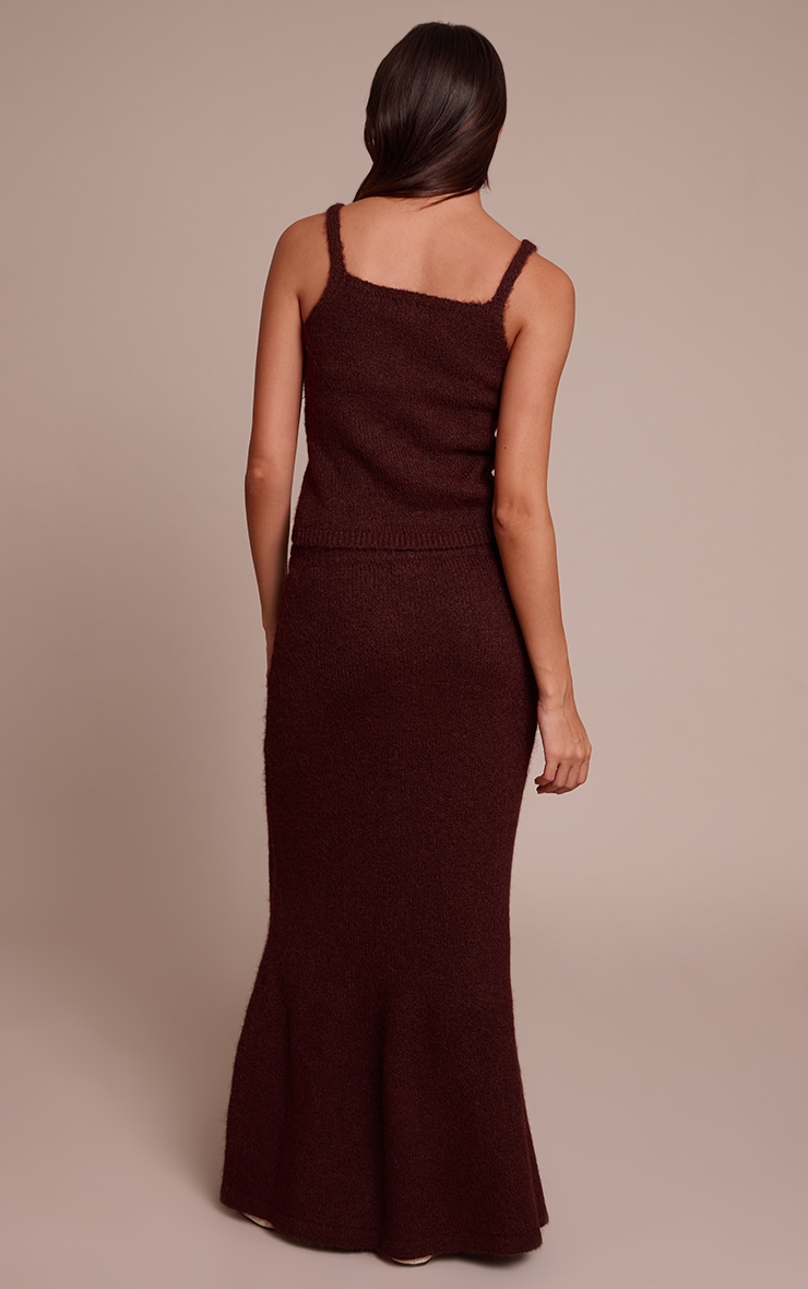 Brown Knitted Maxi Skirt image 3