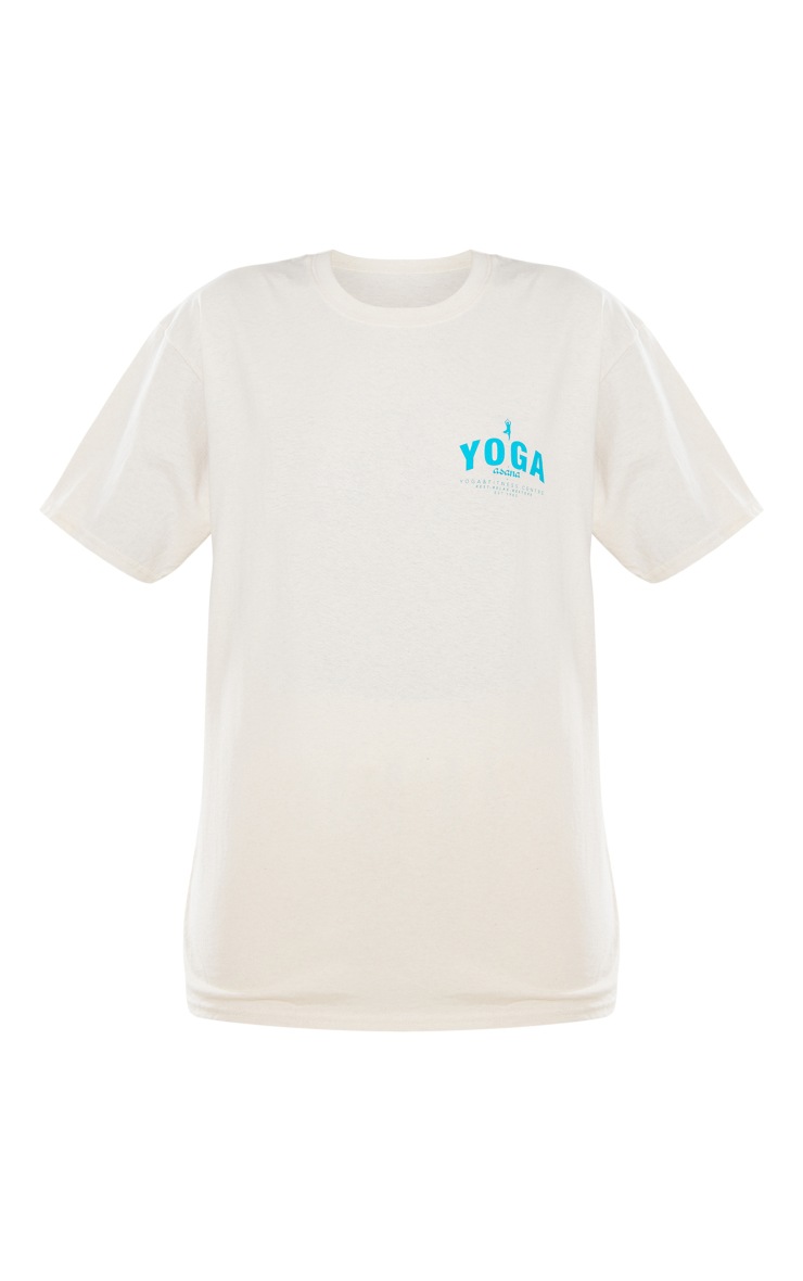 Cream Yoga Small Print T Shirt image 5