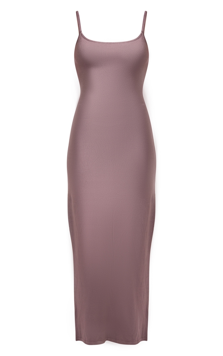  Coffee Knitted Strappy Maxi Dress image 5