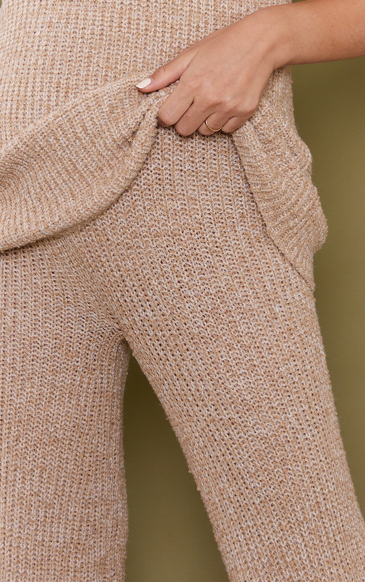 Maternity Stone Popcorn Knitted High Waisted Trouser image 4