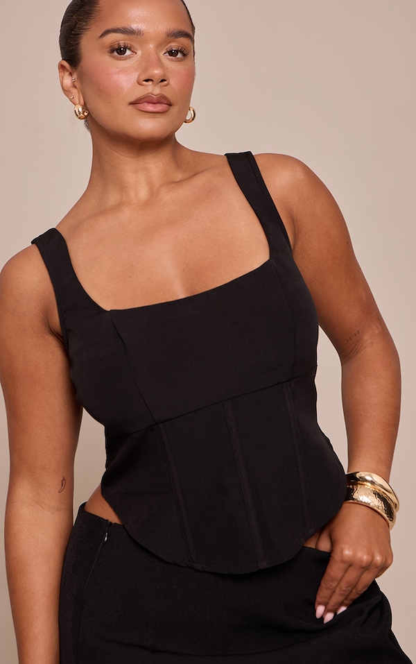 Shape BLACK square neck Corset Top