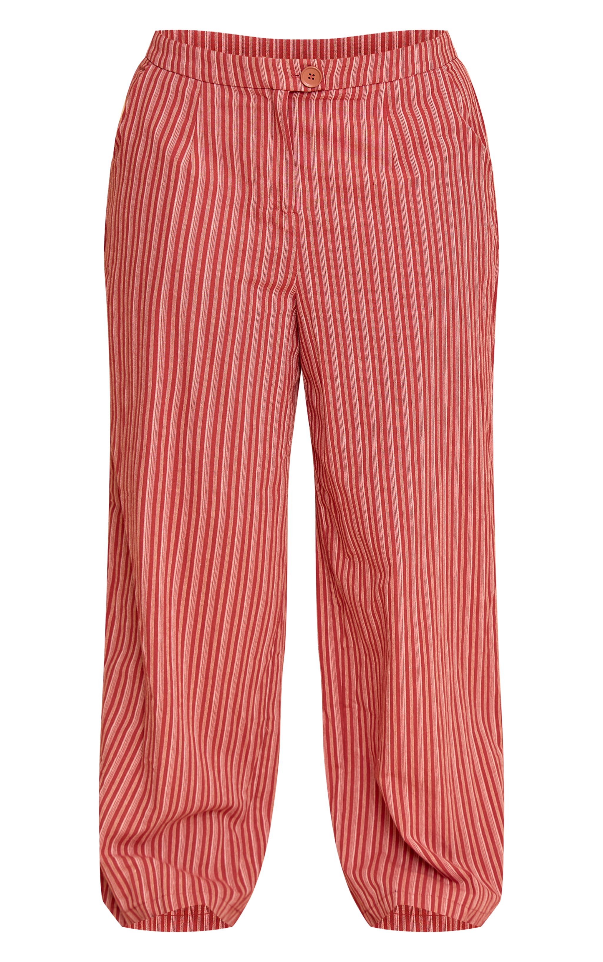 Plus Red Stripe Linen Look Wide Leg Pants image 5