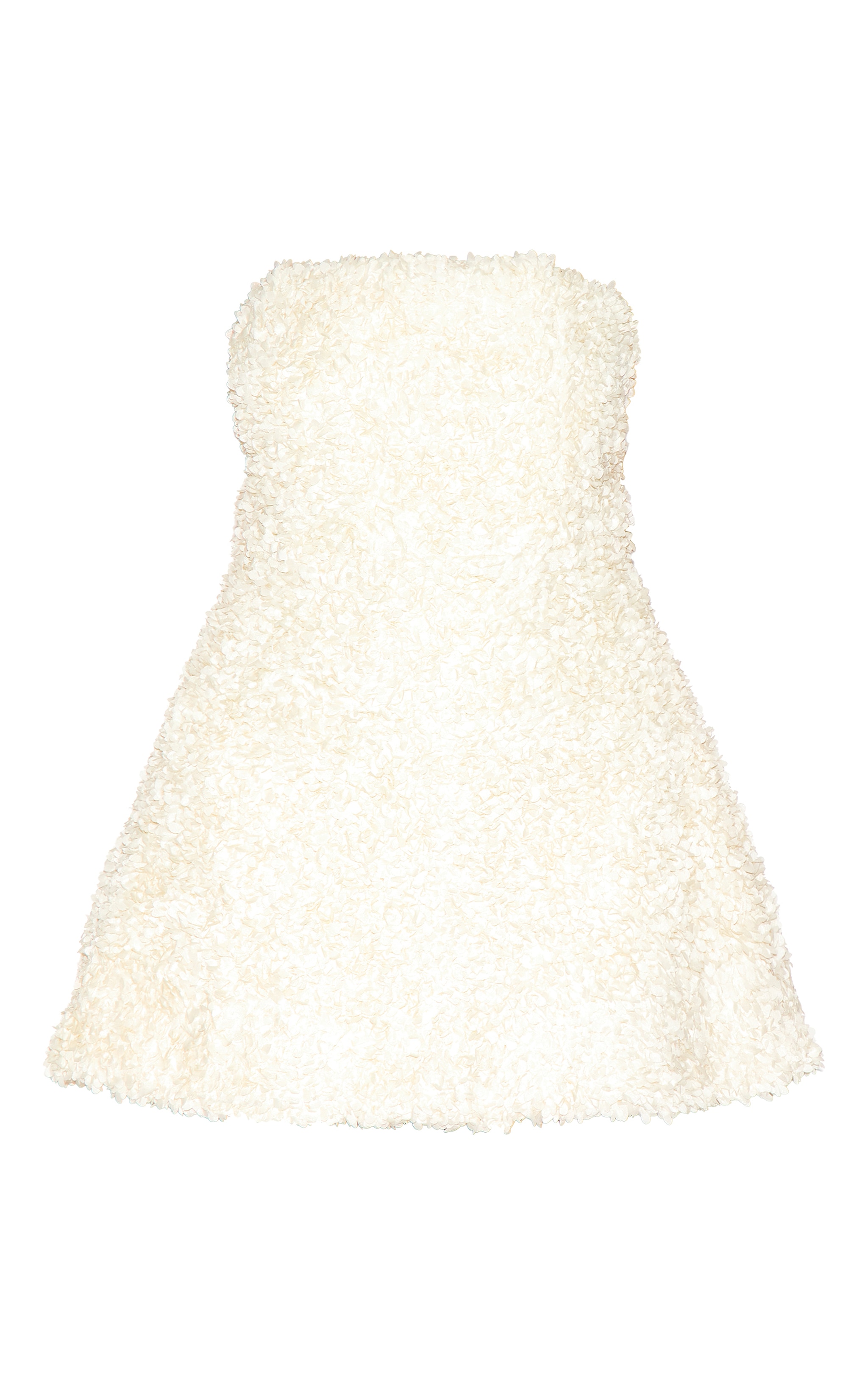 Plus Cream Floral Textured Bandeau Mini Dress image 5