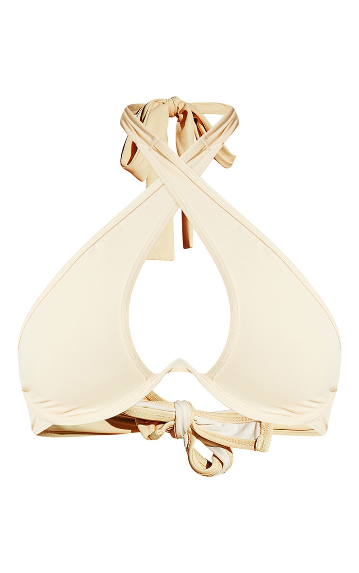 Cream Underwire Cross Front Bikini Top image 1