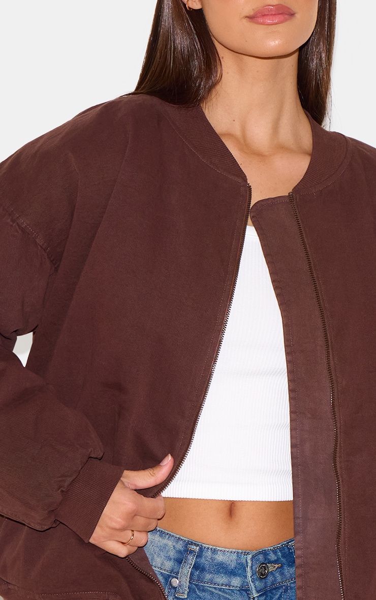 Chocolate Classic Oversized Bomber Jacket image 4