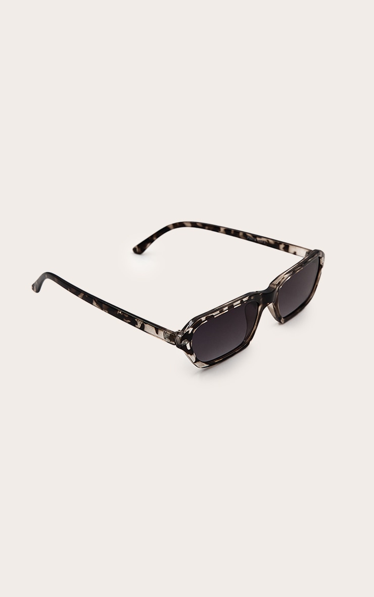 Snow Leopard Rectangle Frame Sunglasses image 3
