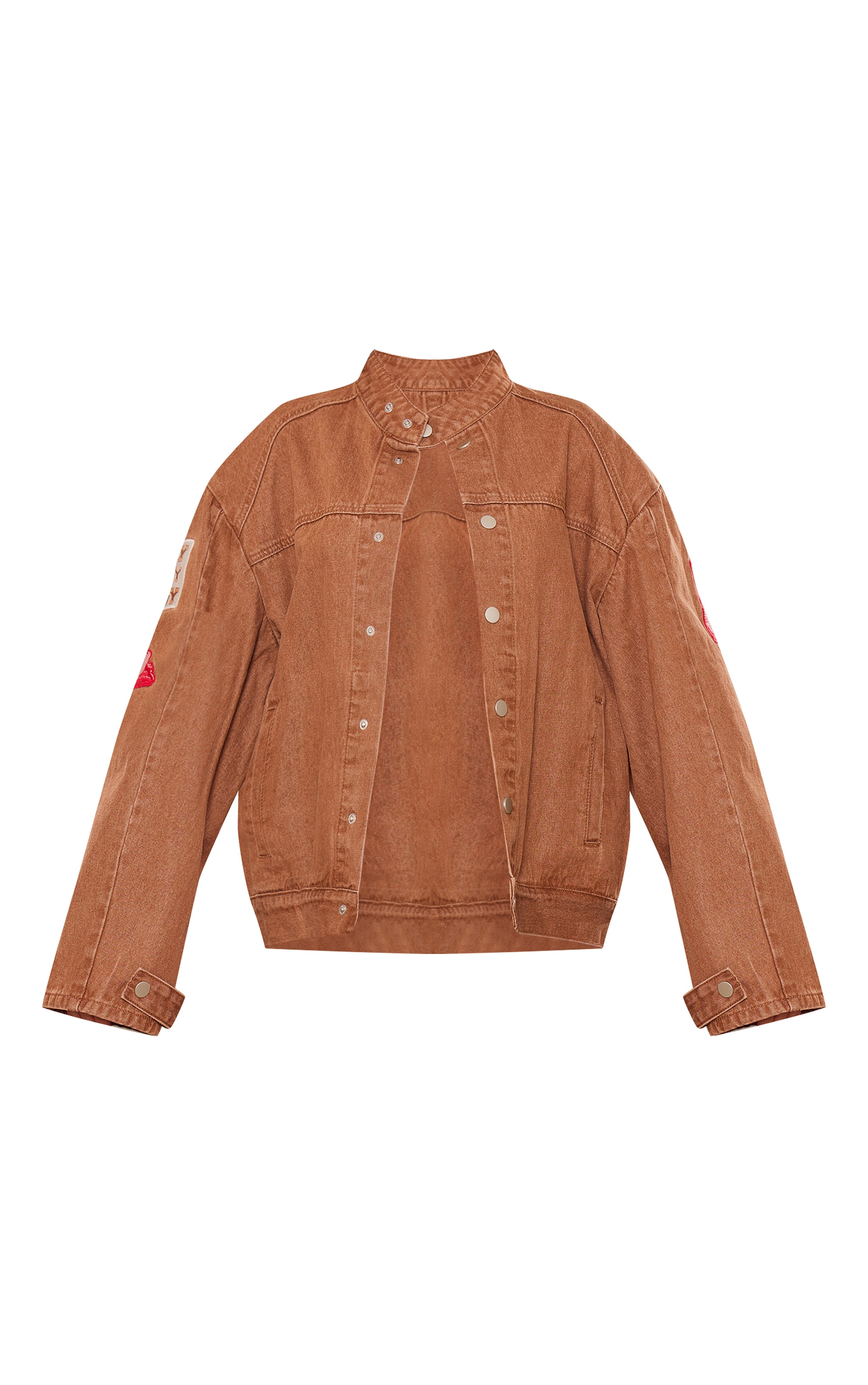 Washed Brown Tennessee Graphic Oversized Denim Jacket image 5