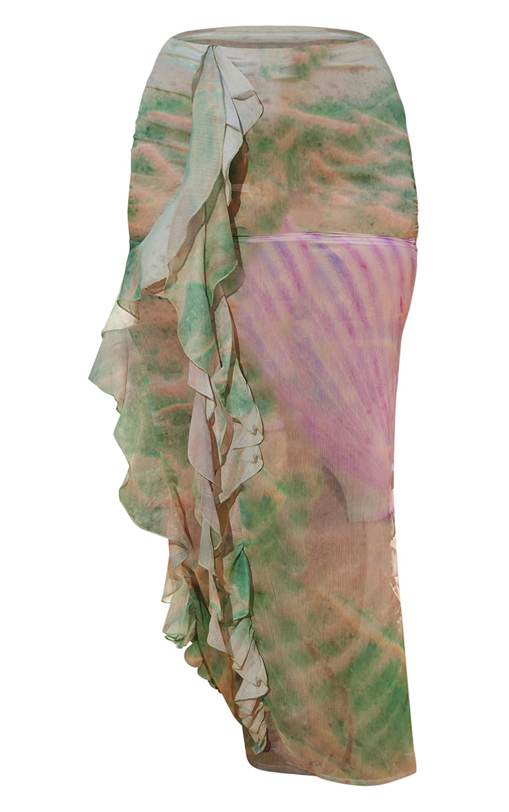 Multi Water Print Beach Maxi Skirt image 5