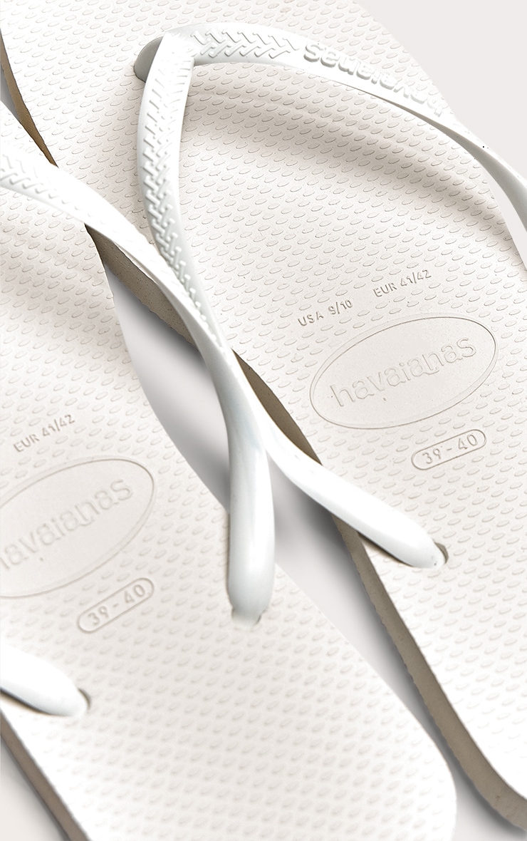 Havaianas Tongs fines carrées blanches image 4
