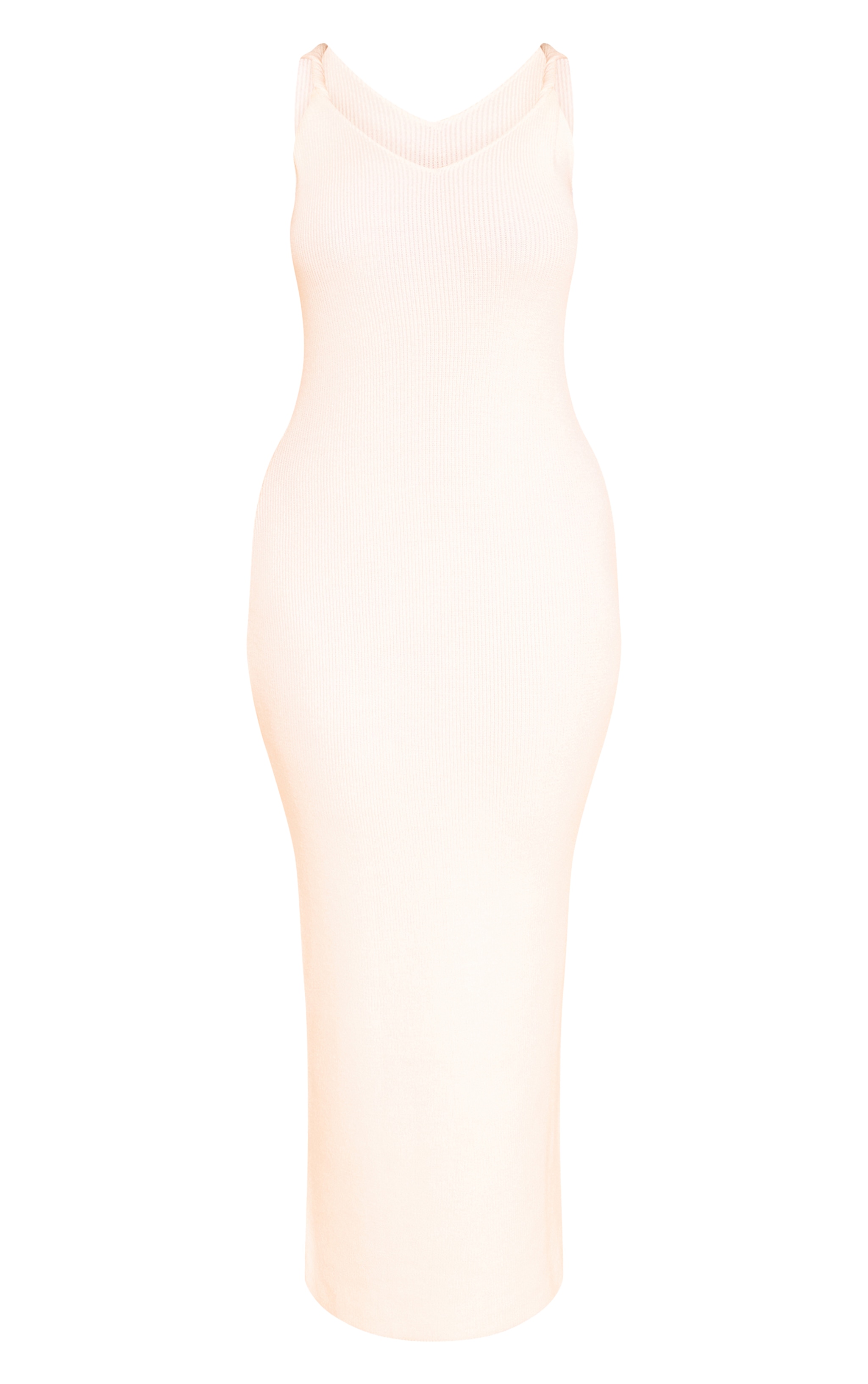 Shape Robe longue en maille tricot crème à épaules torsadées image 5