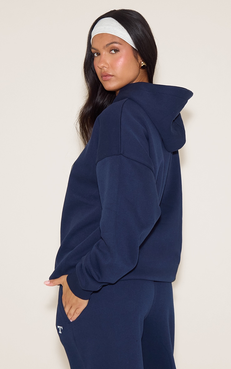 Hoodie oversize bleu à logo "PLT" image 2