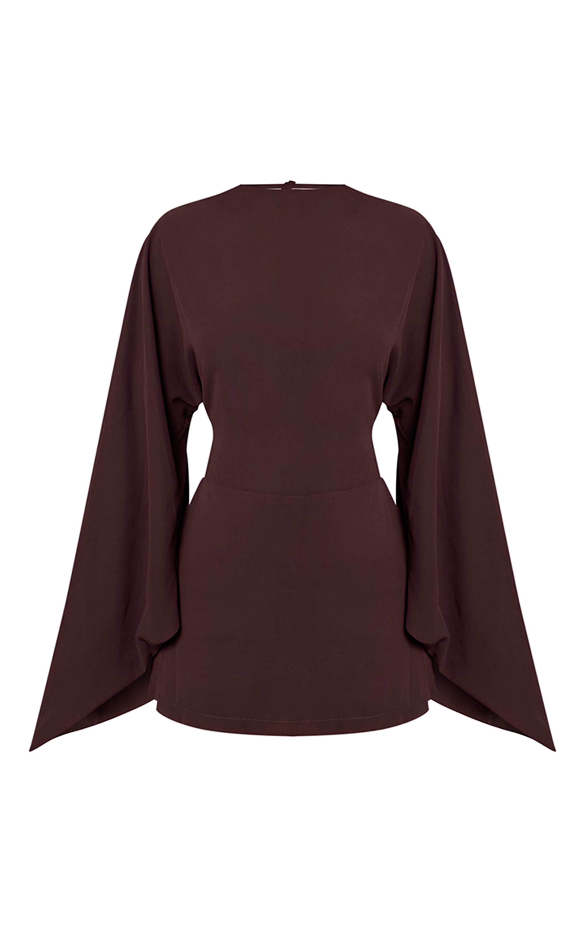 Petite Chocolate Open Back Floaty Tie Back Playsuit image 5