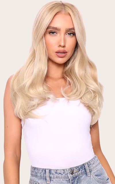 Lullabellz Super Thick 16" 5 Piece Blow Dry Wavy Clip In Hair Extensions Light Blonde