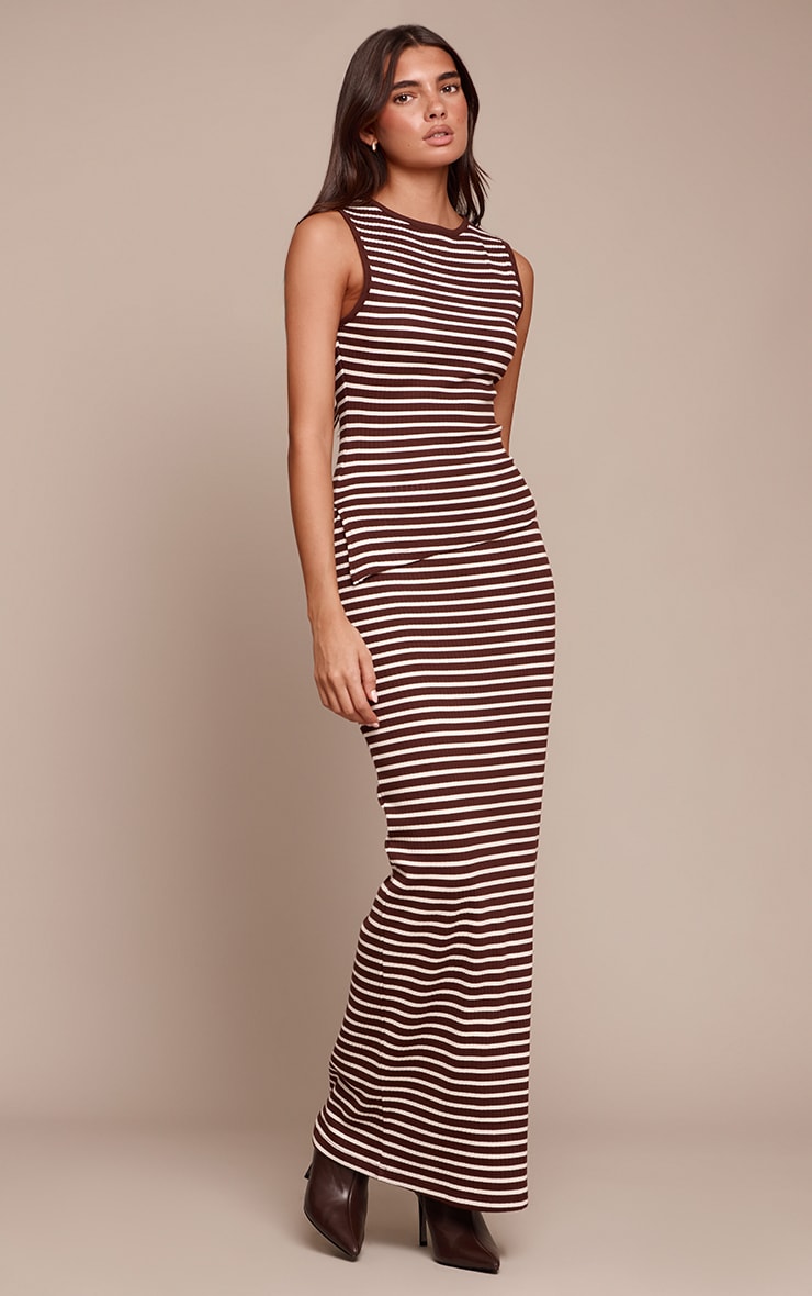 Chocolate Stripe Maxi Skirt