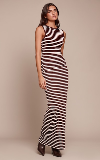 Chocolate Stripe Maxi Skirt