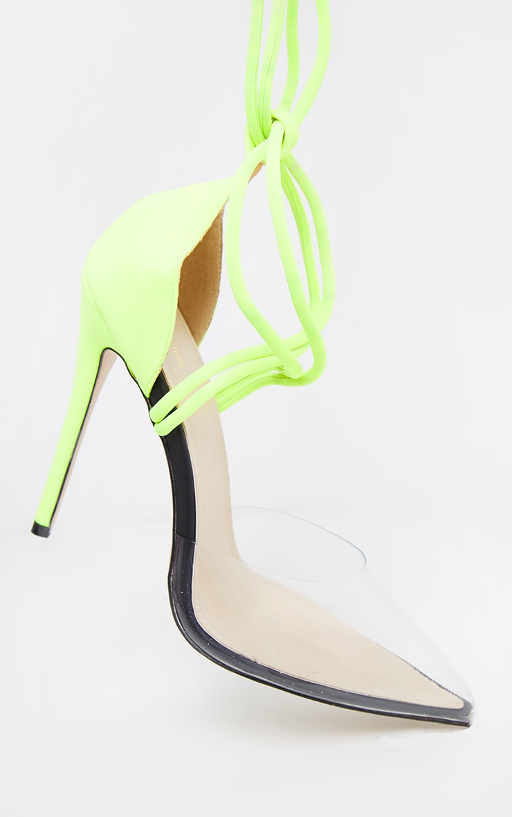 lime lace up heels