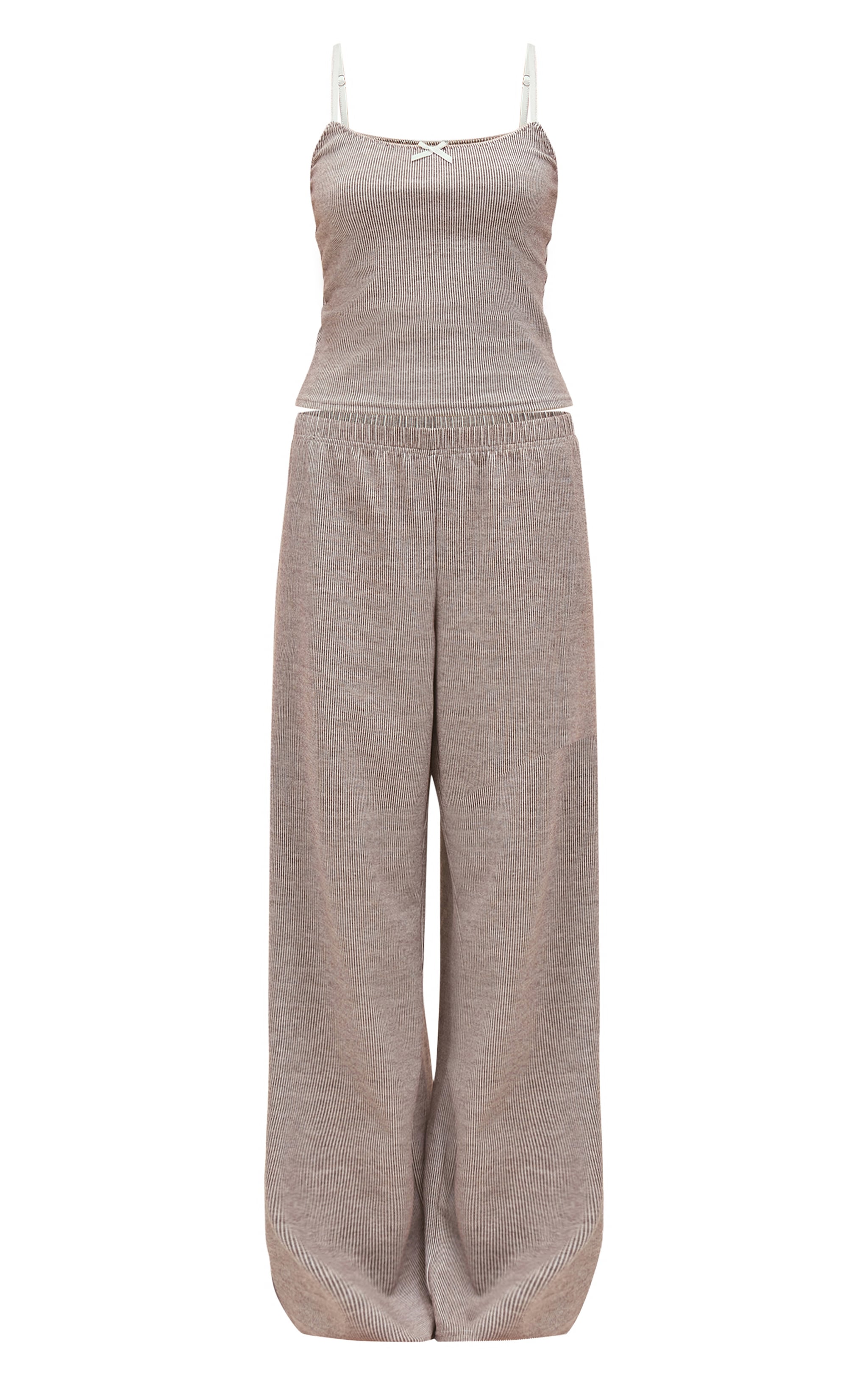 Chocolate Stripe Super Soft PJ Pant and Cami Set image 5