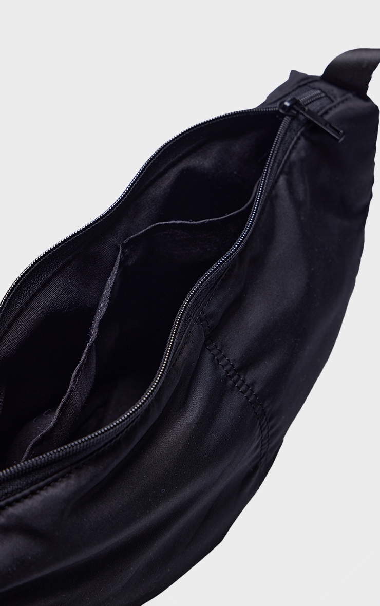Black Nylon Simple Cross Body Bag image 4
