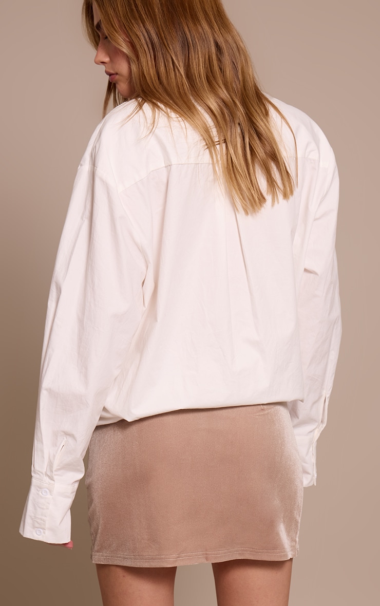 Sand Velvet Dip Hem Mini Skirt image 3