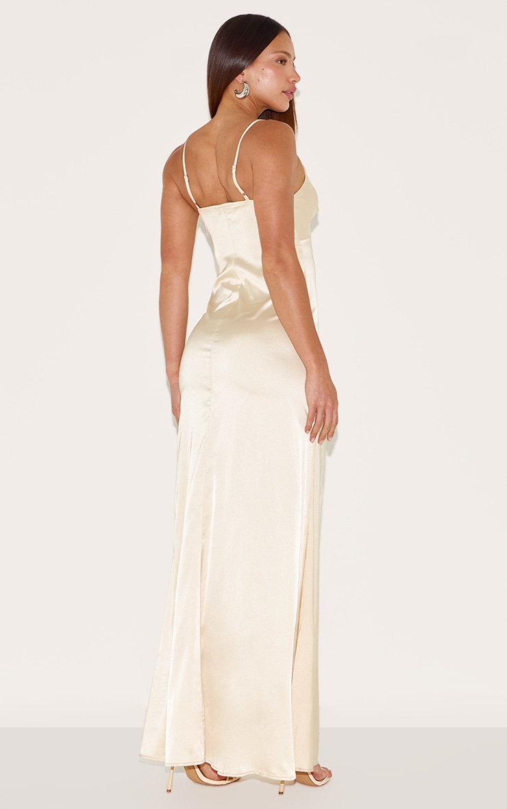 Tall Buttercream Satin Maxi Dress image 2