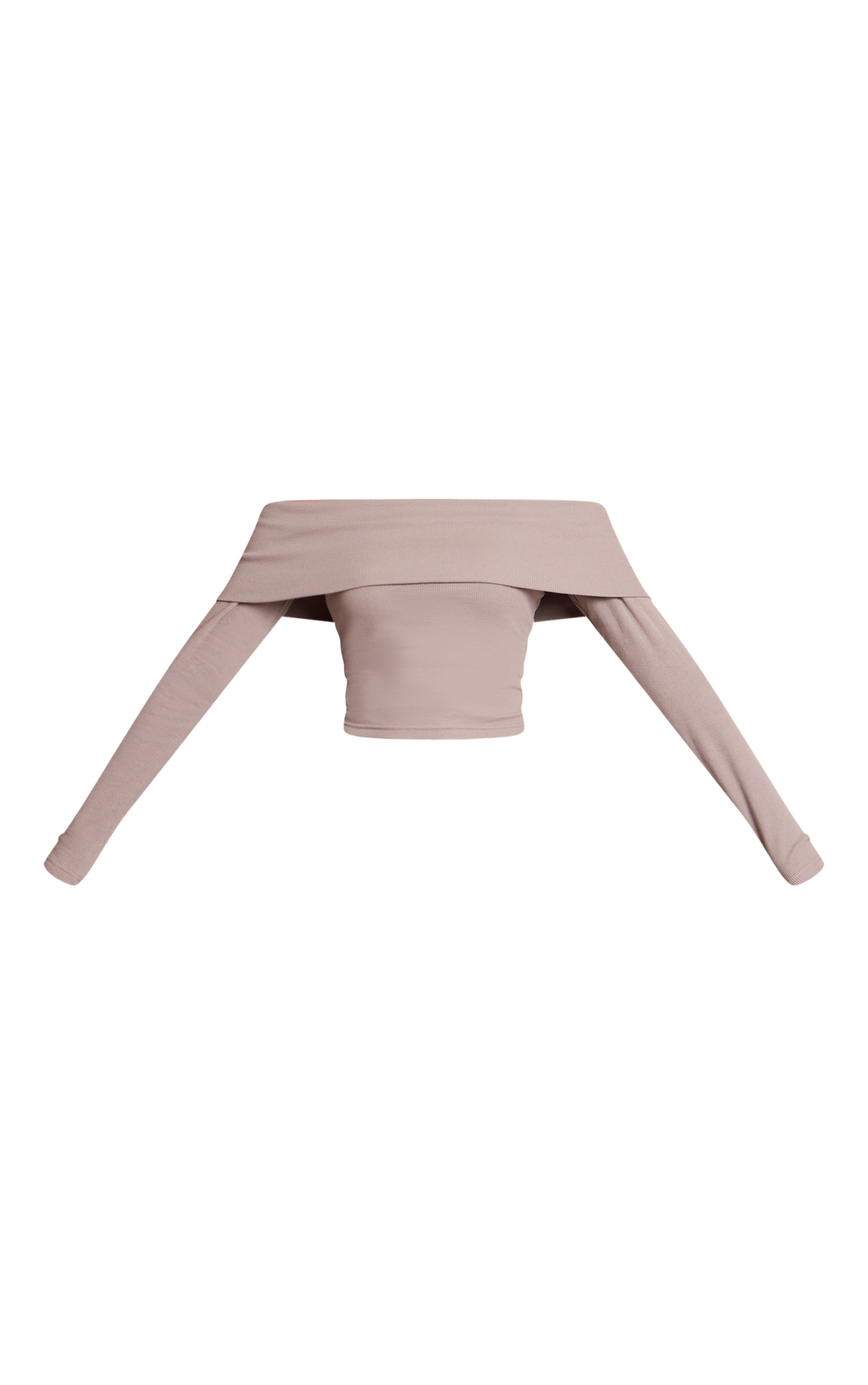 Ash Grey Fold Over Bardot Top image 5
