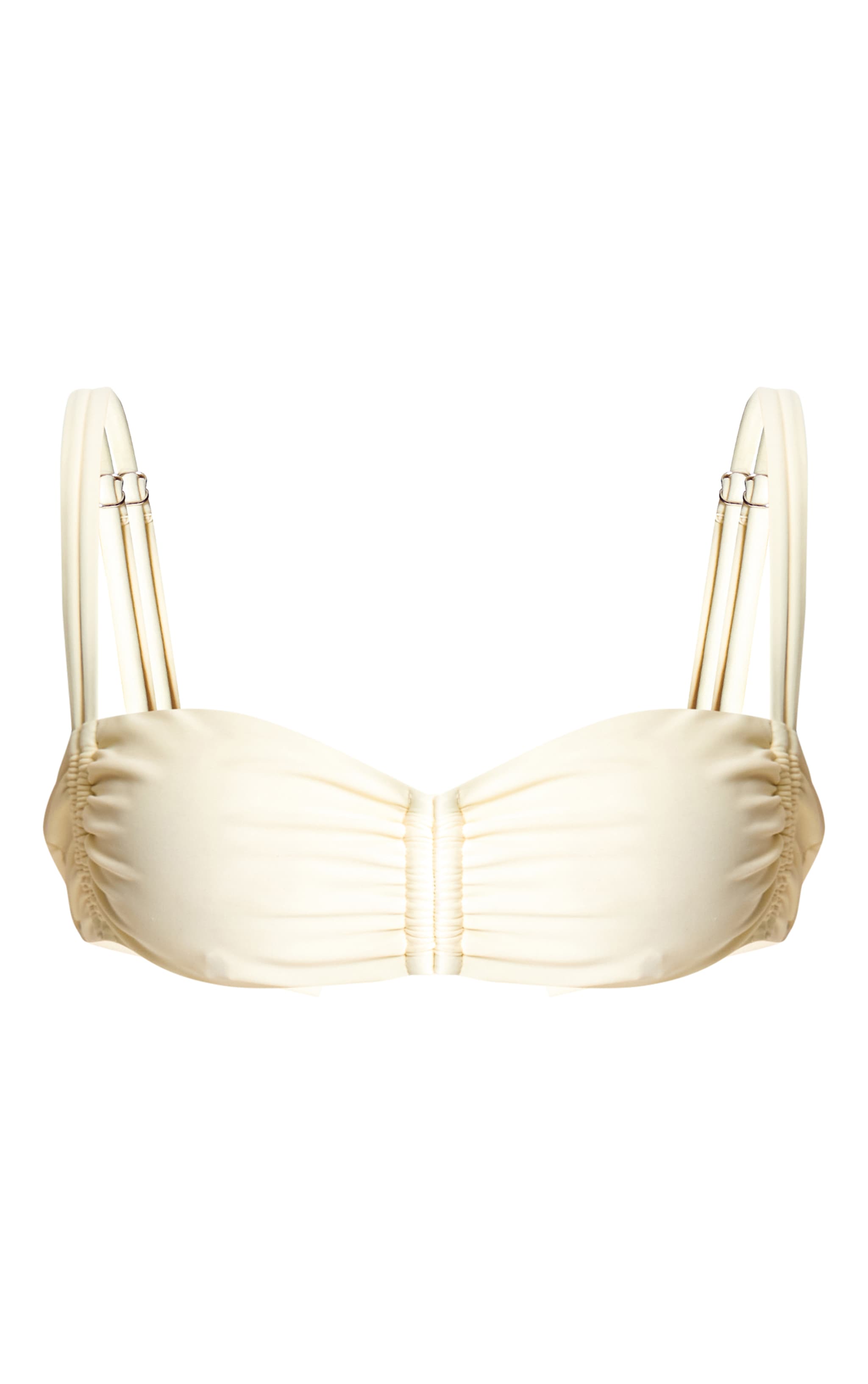 Buttercream Ruched Double Strap Bikini Top image 5