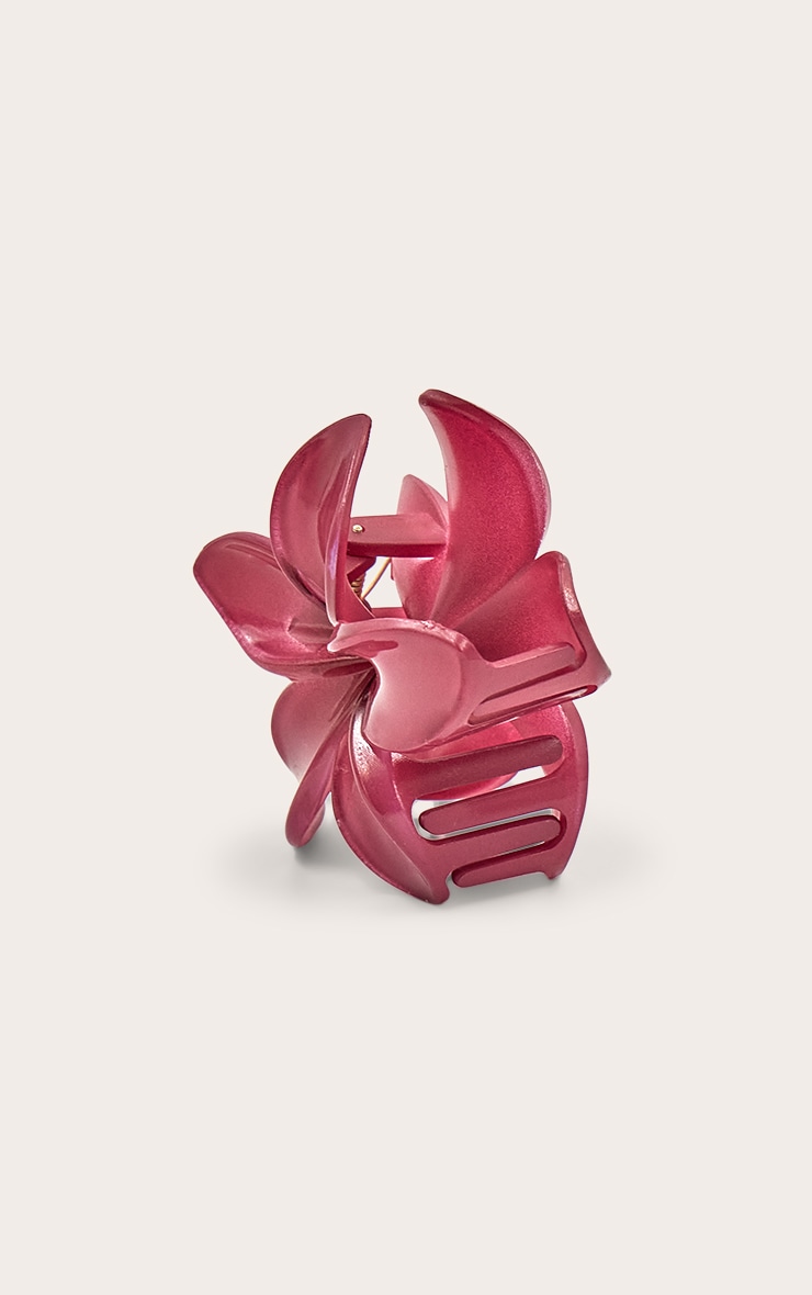Magenta Hibiscus Flower Hair Clip image 3