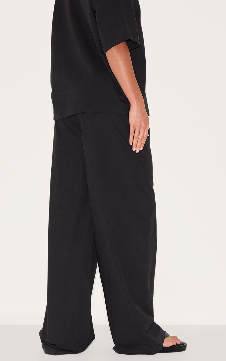 Tall Black Linen Look Wide Leg Pants image 3