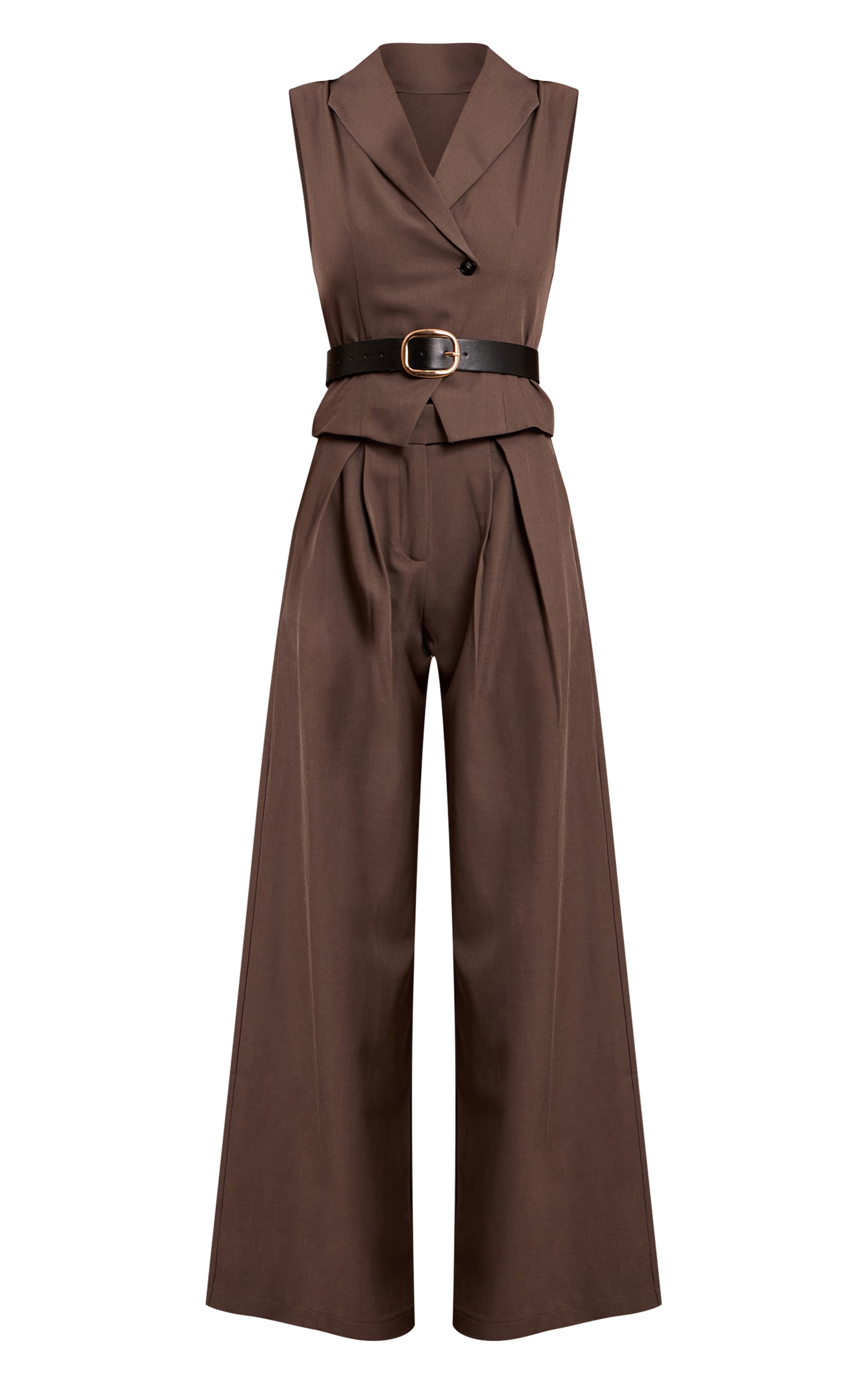 Charcoal Tailored Woven Straight Leg Jumpsuit image 5