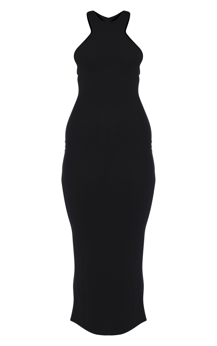 Black Racer Neck Midaxi Dress image 5