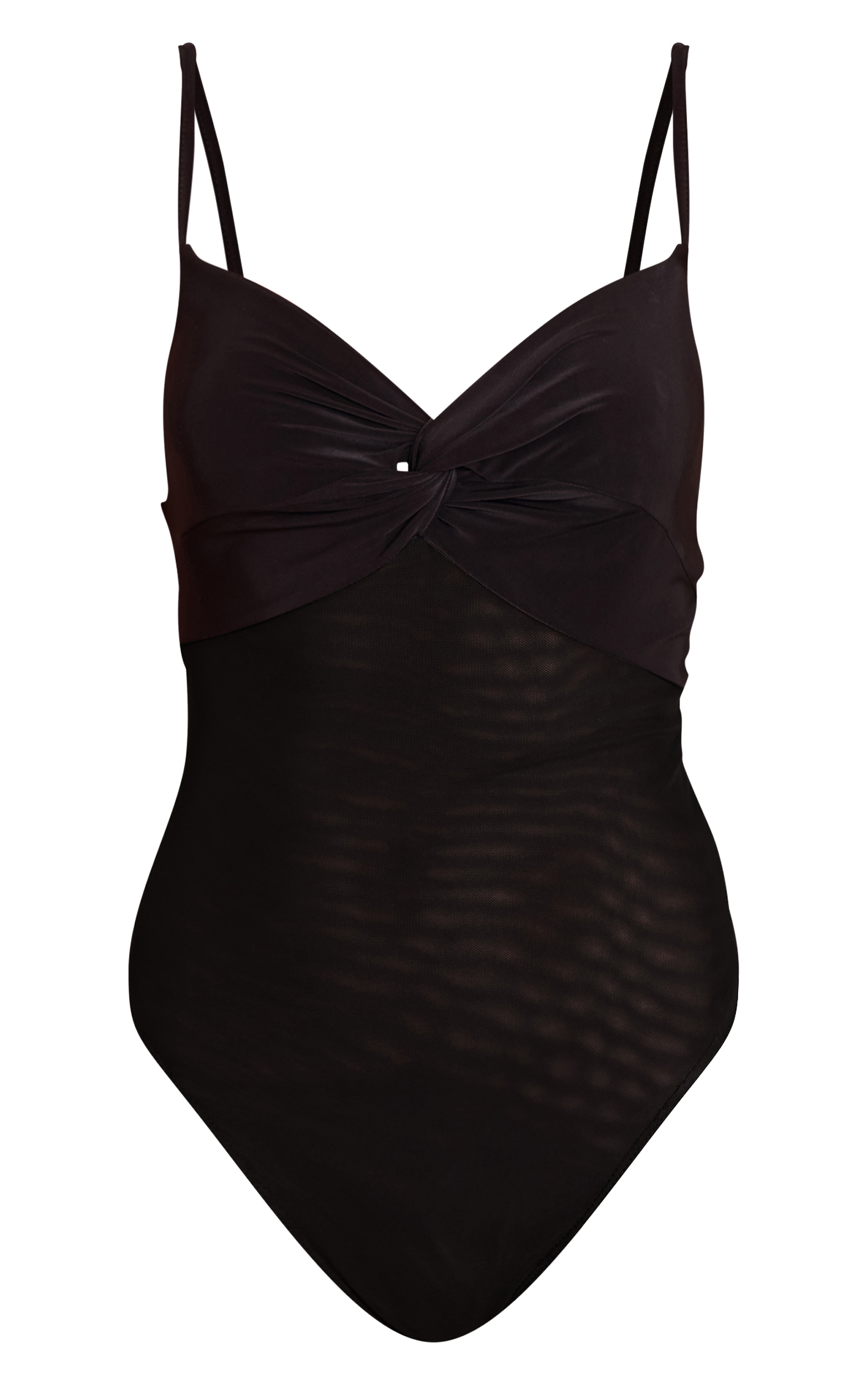 Black Twist Bust Mesh Bodysuit image 5
