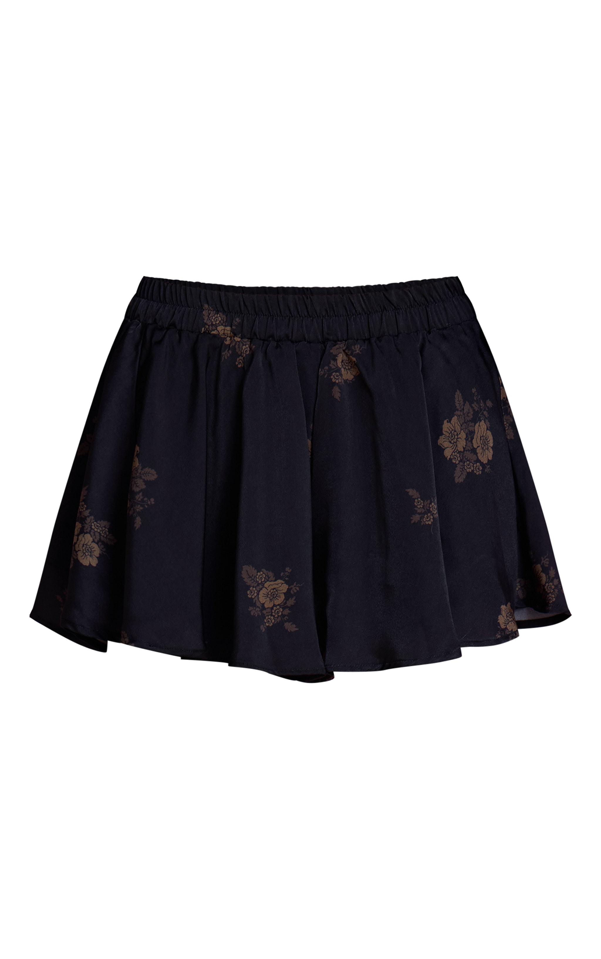 Navy Floral Ditsy Satin Shorts image 6