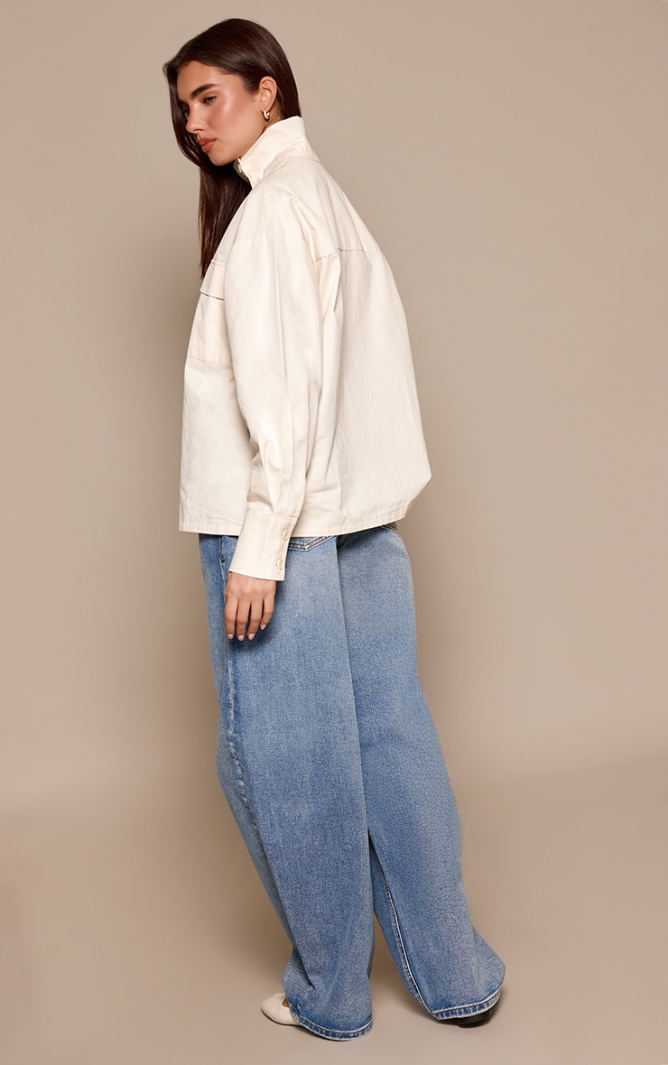 Mid Blue Low Rise Barrel Jeans image 3