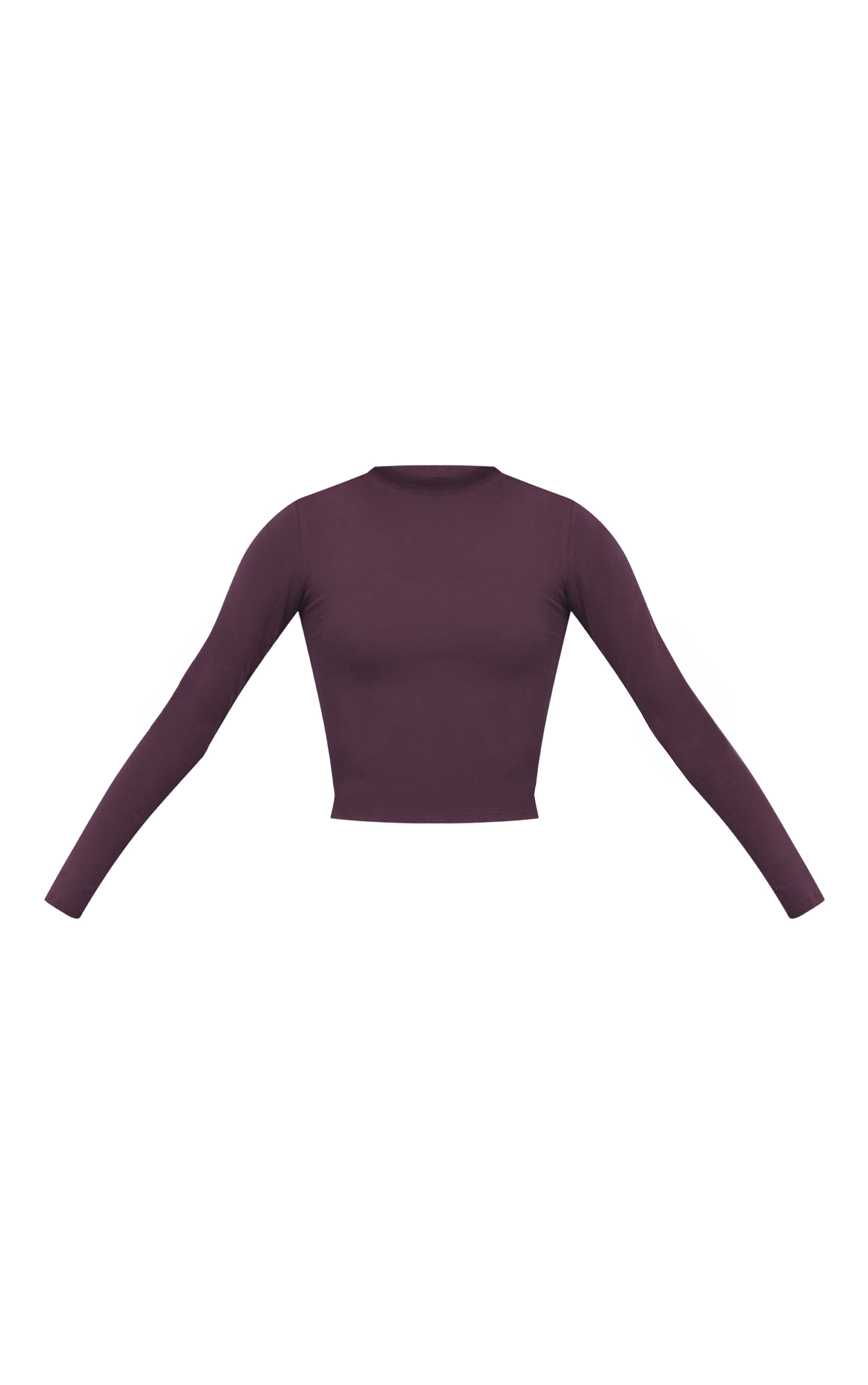 Deep Plum Melange Soft Cotton Long Sleeve Top 