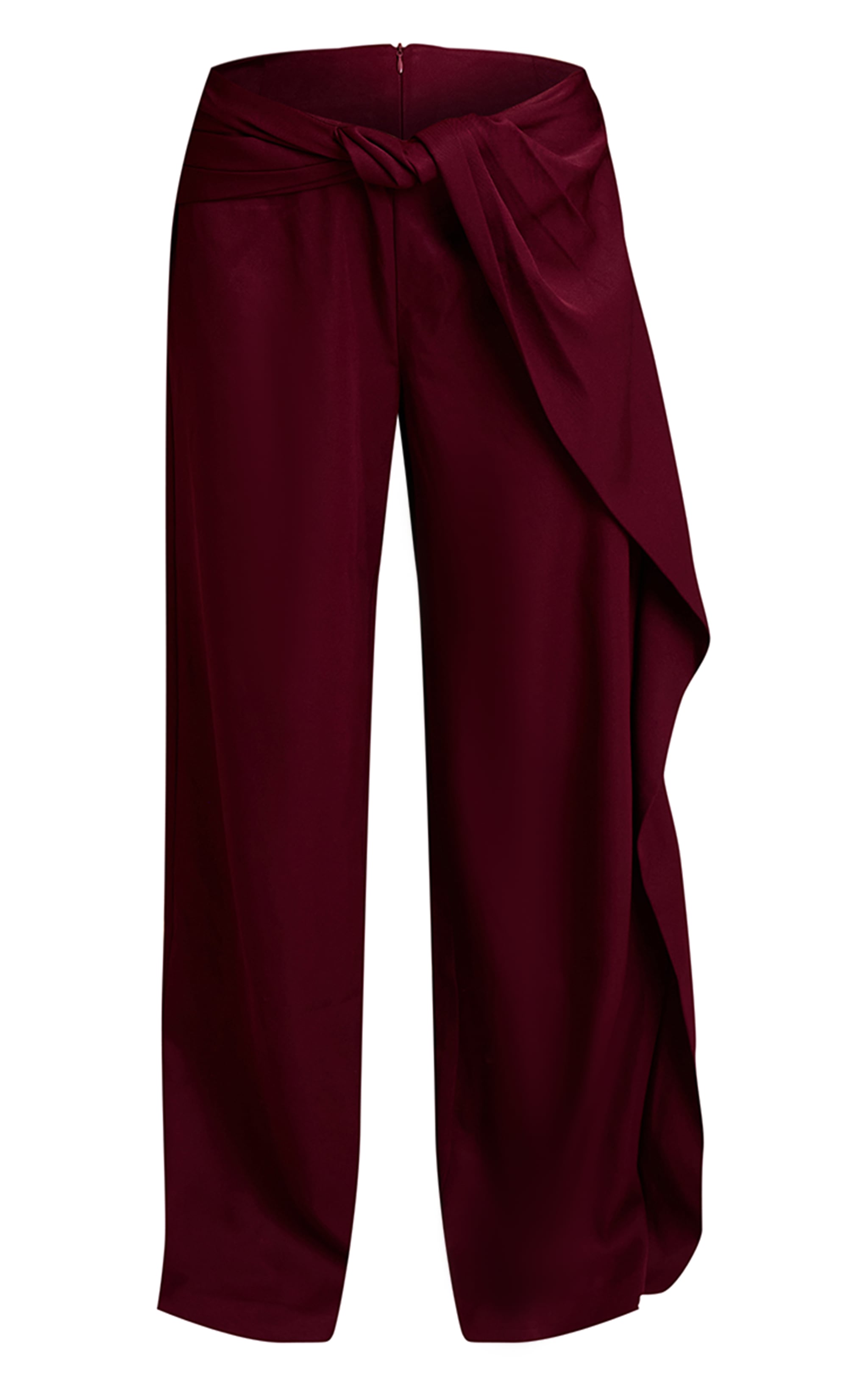 Dark Wine Twist Detail Pants image 5